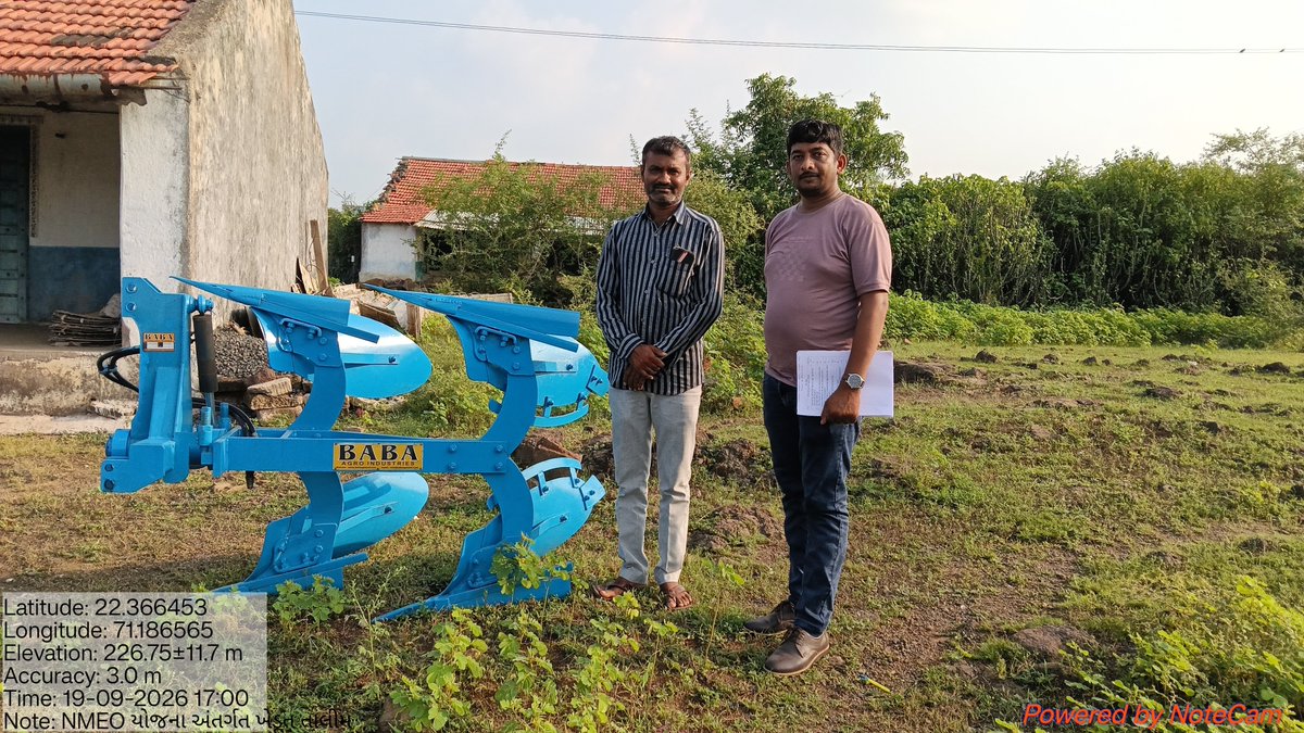 GSSANOSARA's tweet photo. AGR -2 FM યોજના અંતર્ગત સીડ કમ ફર્ટિલાઈઝર ડ્રિલ ,પ્લાવ, કલ્ટીવેટર ઘટકનું સ્થળ વેરીફીકેશન કામગીરી હાથ ધરવામાં આવી.. https://t.co/8Ayjg89Dy3