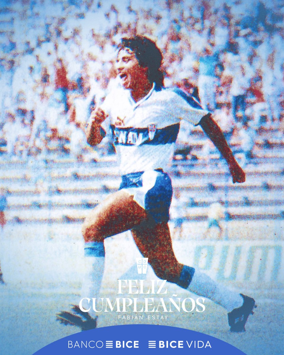 Cruzados's tweet photo. Felicidades su día a un formado en casa, ¡@FABIANESTAY10! 🎂

🏆 Campeón junto a #LosCruzados del Torneo Nacional de 1987 y de la Copa Chile en 1991.

¡Feliz cumpleaños! 🥳

#CumpleañosBICE ⚪🔵 #EfemérideCruzada https://t.co/T2voeYYCVO