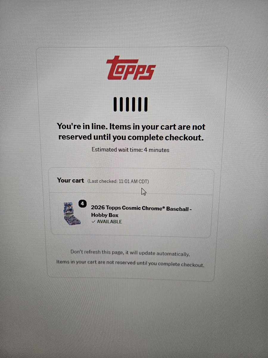 WaxMetrix's tweet photo. The Road to Nowhere. The Line of Shame. The Queue of Disappointment. Pretty sure we're all gonna get CTE from doing this to ourselves time and time again. 

@Topps https://t.co/1Z549dKox5