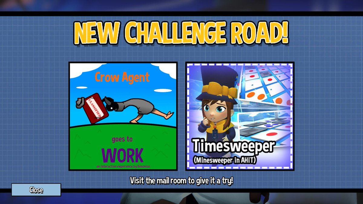 HatInTime's tweet photo. A new Challenge Road is now available!

Visit the mail room to give it a try! https://t.co/mNHzQpvXxV