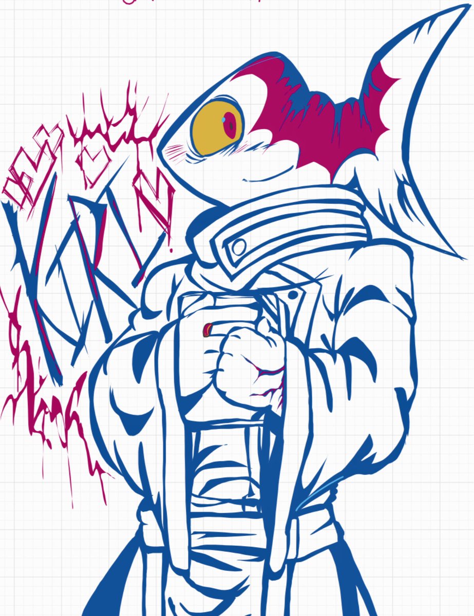 FIREWALL_M0RTEM's tweet photo. Made Kirimi if he was a Puzzleheads character. 🐟💙 (This is a crossover post) https://t.co/AEz20uUM8C