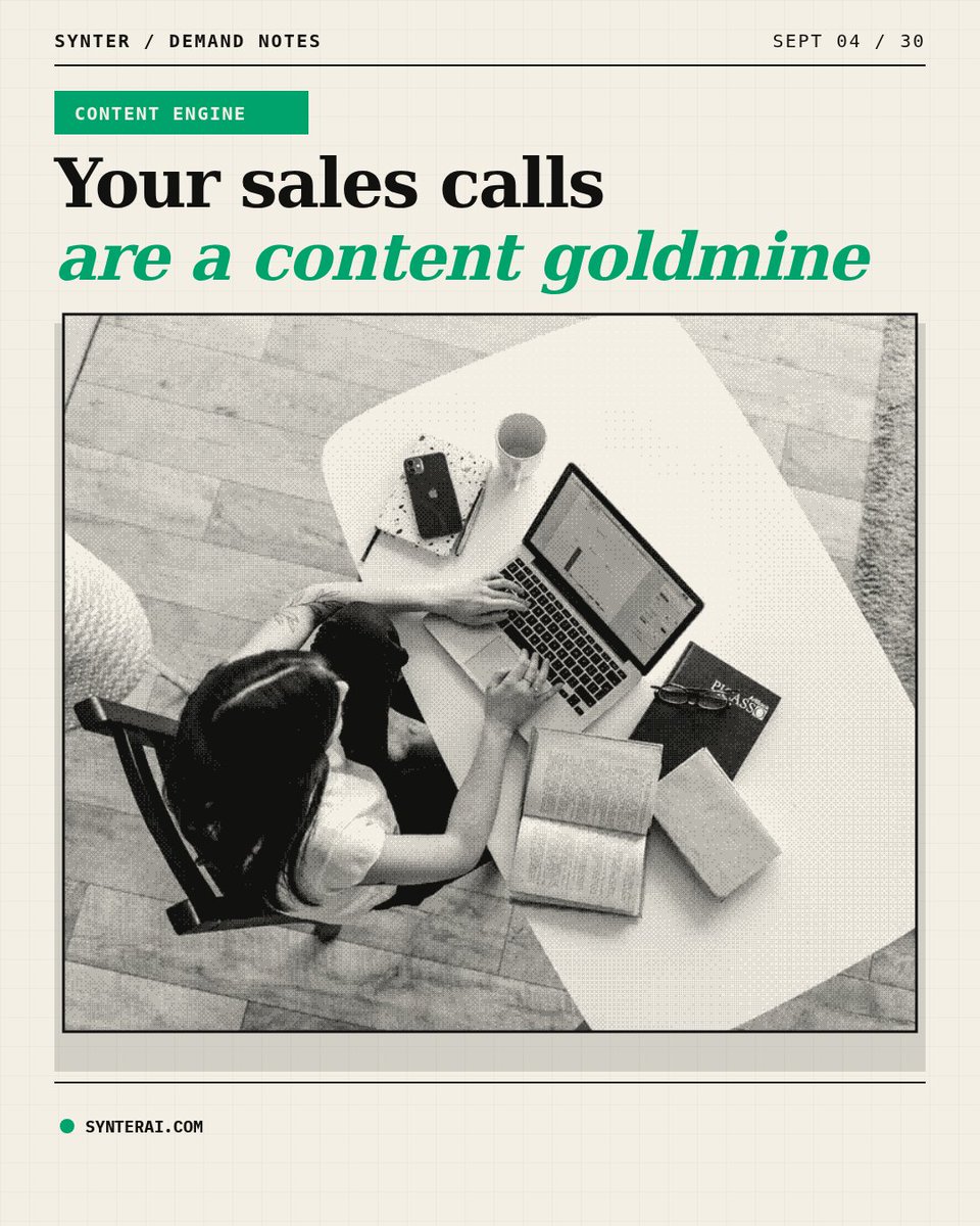 JSHorwitz's tweet photo. The best content team in your company is sales. They just never write anything down. https://t.co/o5ZyZTM92m