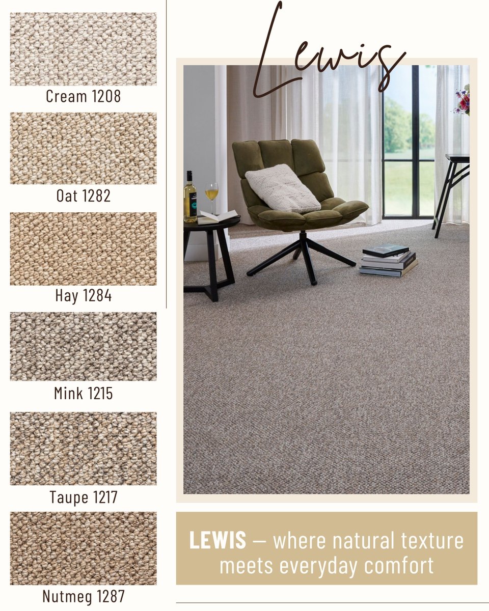 Floornet1's tweet photo. With its bold chunky loop pile, LEWIS adds rich surface interest and a comfortable underfoot feel, while also making a stunning custom rug for spaces that need a softer, stylish focal point.

#Floornet #Lewis #Carpets #Chunky https://t.co/8nxfKYztHK