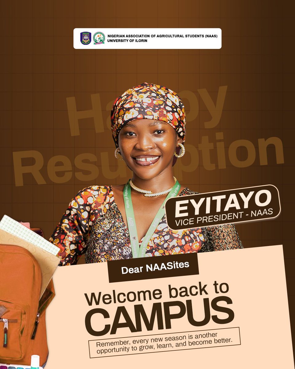 EyitayoHal58015's tweet photo. WE OUTSIDE… ACADEMICALLY. 📚😂

Welcome back, NAASites!☘️

New semester. Same ambition.
More wins. Less stress.
And,may our CGPAs cooperate this time.😂❤️

Happy Resumption!
Best regards;
*EYITAYO*
#NAAS #UNILORIN https://t.co/mnpAoonbOF