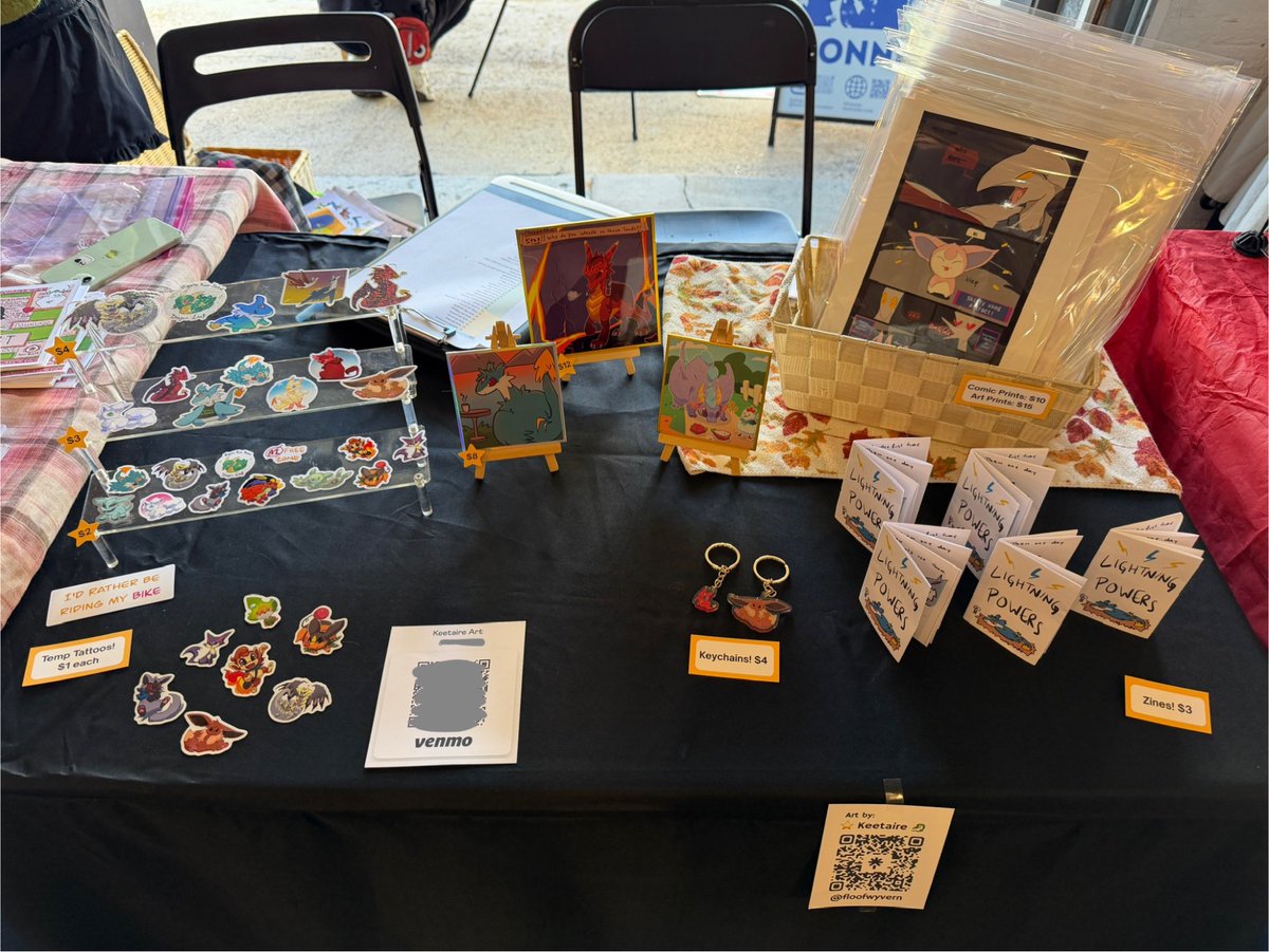 keetaire's tweet photo. I had my first ever art table on Saturday and it was a blast!!

Thank you everyone who came by and supported my work!! https://t.co/EXGINE9Xsb