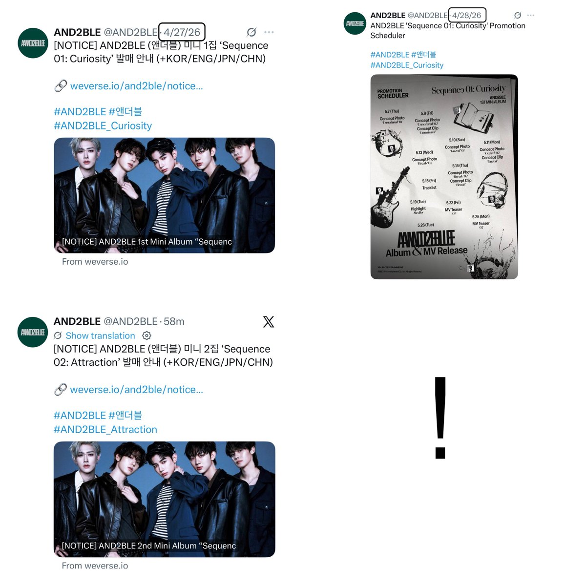 jangmics's tweet photo. if they follow the debut timeline we might be getting the scheduler tomorrow at 6pm kst 👀

4/27 12AM – preorder &amp; album release notice
4/28 6PM – scheduler 

10/6 12AM – preorder &amp; album release notice 
10/7 6PM - scheduler (?) https://t.co/iVuqTX3xKt