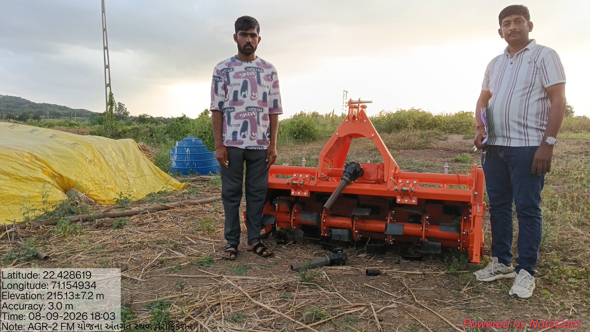 GSSANOSARA's tweet photo. AGR -2 FM યોજના અંતર્ગત રોટાવેટર અને પ્લાવ ઘટકનું સ્થળ વેરીફીકેશન કામગીરી હાથ ધરવામાં આવી.. https://t.co/ZHDMbytdcP