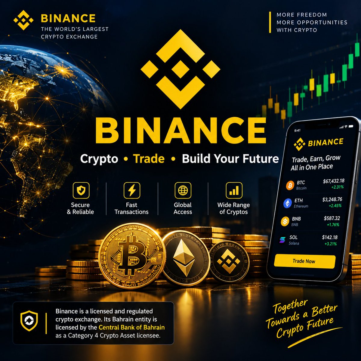 Nondone27d's tweet photo. 🚀 Binance — Building the Future of Crypto
🌍 Trade, learn &amp; explore the world of digital assets.
🔐 Security and compliance remain a major focus.
💎 Stay consistent, keep learning, and grow with the crypto ecosystem.
crypto is being built today. #Binance #Crypto https://t.co/nfWt4eoUU3