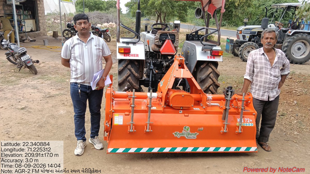 GSSANOSARA's tweet photo. AGR -2 FM યોજના અંતર્ગત રોટાવેટર અને પ્લાવ ઘટકનું સ્થળ વેરીફીકેશન કામગીરી હાથ ધરવામાં આવી.. https://t.co/ZHDMbytdcP