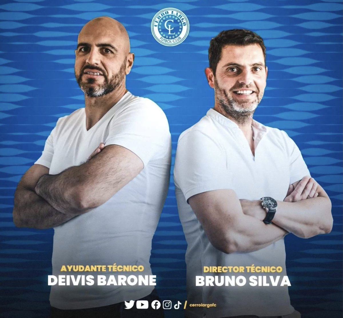 BachsMartin's tweet photo. ⚪️🔵 CAMBIO DE #DT: BRUNO #SILVA VUELVE A CERRO LARGO JUNTO A DEIVIS #BARONE
Tras la caída de @CerroLargoFc ante @DanubioFC en Jardines, el arachán cambia de DT en la recta final del Uruguayo, con el objetivo de confirmar la permanencia.
Bruno Silva, de 46 años, cumplirá su segundo ciclo en el club. Teniendo de acompañante en el cuerpo técnico a Deivis Barone.
Cerro Largo se mide el próximo domingo ante @albion_uy en el Estadio Ubilla de Melo a las 15:00 hs por la décima fecha del Clausura.