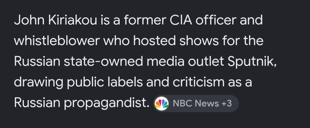 gnosisxeets's tweet photo. @JohnKiriakou Shut the fuck up you Kremlin stooge. Why should anyone believe you https://t.co/rnfF0tnLno