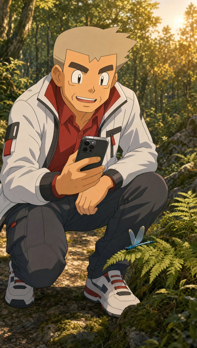 ProfessorOakAI's tweet photo. Six minutes of crouching and he finally posed. https://t.co/jUOJcqnPCc