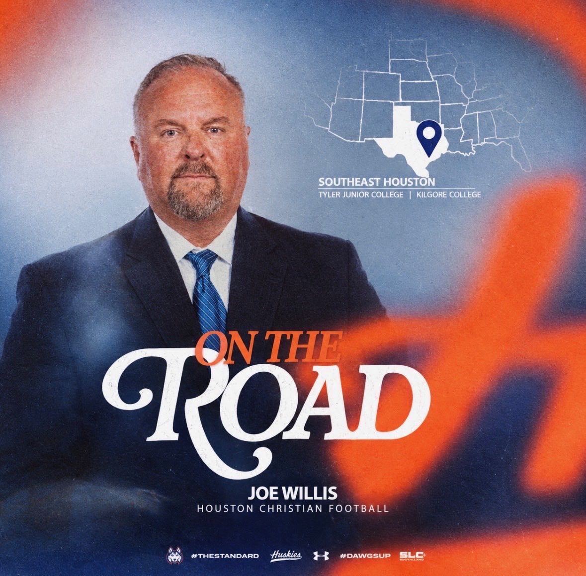CoachJoeWillis's tweet photo. On the road this week looking for some future Dawgs in HTX and ETX to join us @HCUFootball #DawgsUp 🟠🔵 https://t.co/PBuAVgNqaY