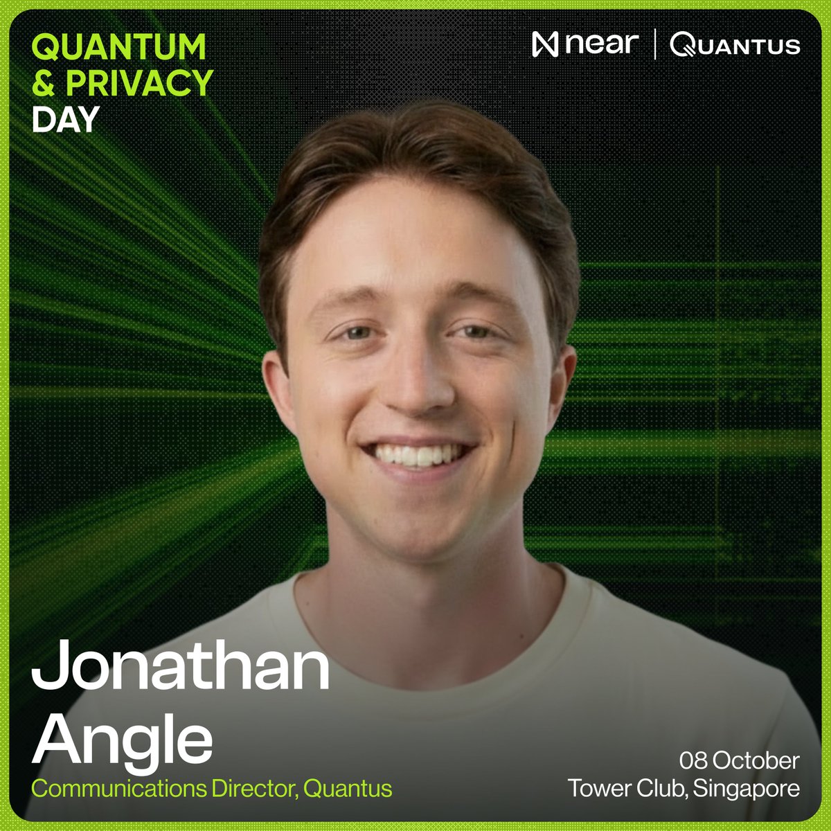 QuantusNetwork's tweet photo. .@defijangle, Comms Director at Quantus, will be hosting Quantum &amp; Privacy Day

October 8 | Tower Club, Singapore

Join us in Singapore ⬇️
https://t.co/CigUDbYH7g https://t.co/G5PSJcTI69