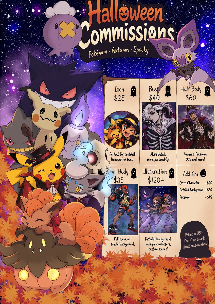 kezothen's tweet photo. Pokémon Halloween Commissions Open. DM me if interested.

#Pokémon, #Pokemonart, #Poketober2026, #commissonopen https://t.co/yV0kUypygU