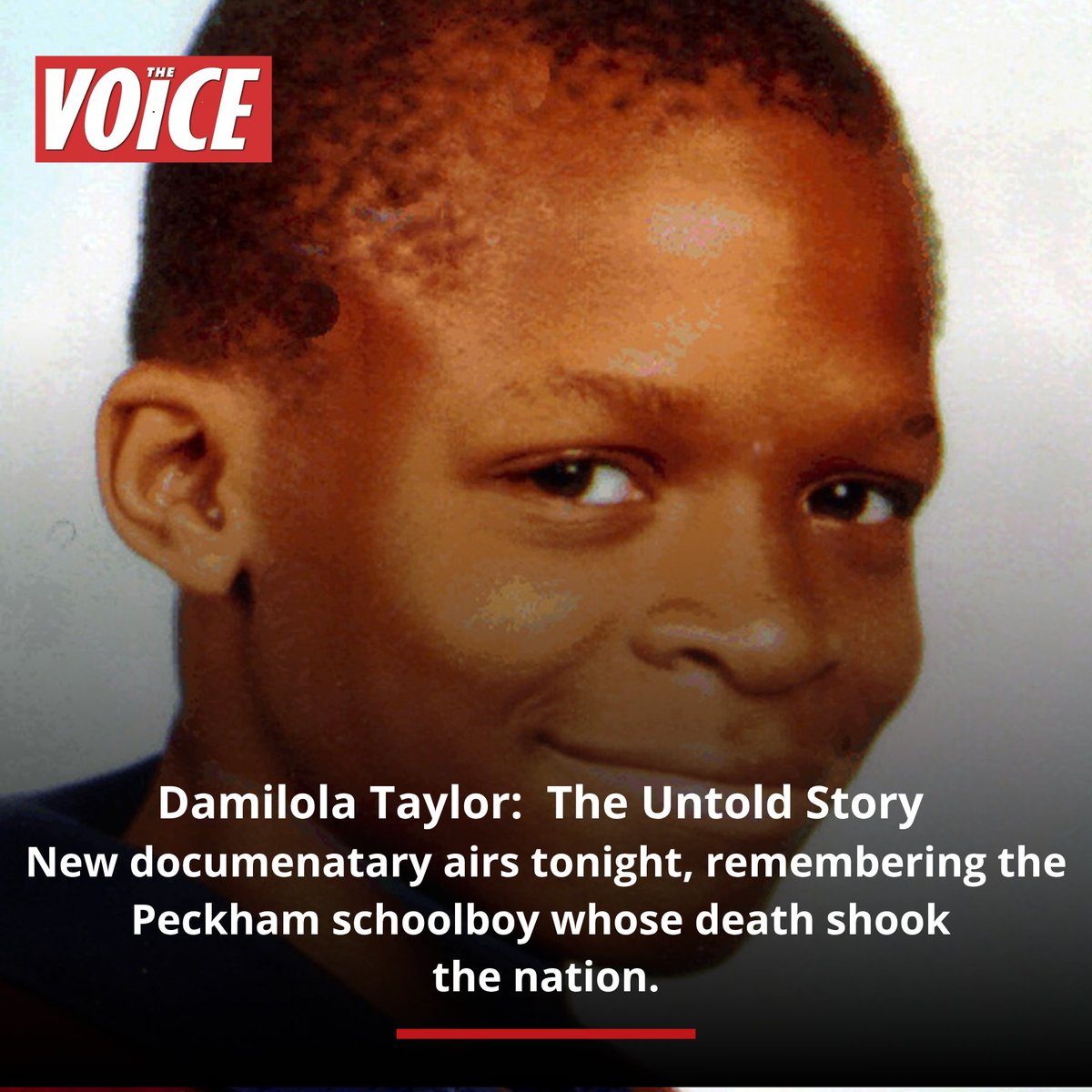 TheVoiceNews's tweet photo. Damilola Taylor was just 10 years old when he was fatally stabbed in 2000, while returning home from the library in Peckham. 💔

Tonight, 26 years after his death, a new documentary will look back at his story promising to shed 'new light' on his death.

🎥 Watch it on BBC Two and BBC iPlayer tonight.

Rest in Power Damilola. Never forgotten. 🙏🏾🕊️