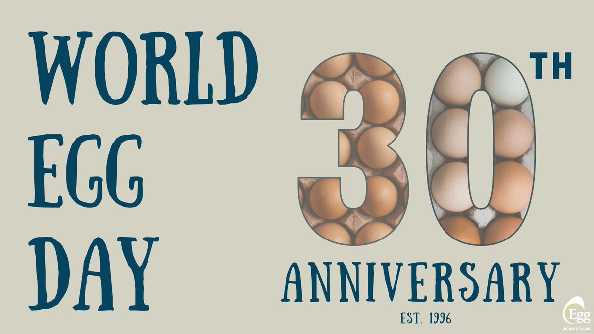 EggIndustryCntr's tweet photo. Today marks the 30th Anniversary of World Egg Day! Established in 1996, this day highlights the vital role eggs play in global nutrition and sustainable agriculture. Join us in celebrating 30 years of egg excellence! 🥚 #WorldEggDay #EggIndustry #PoultryScience https://t.co/f6POFGBWrZ