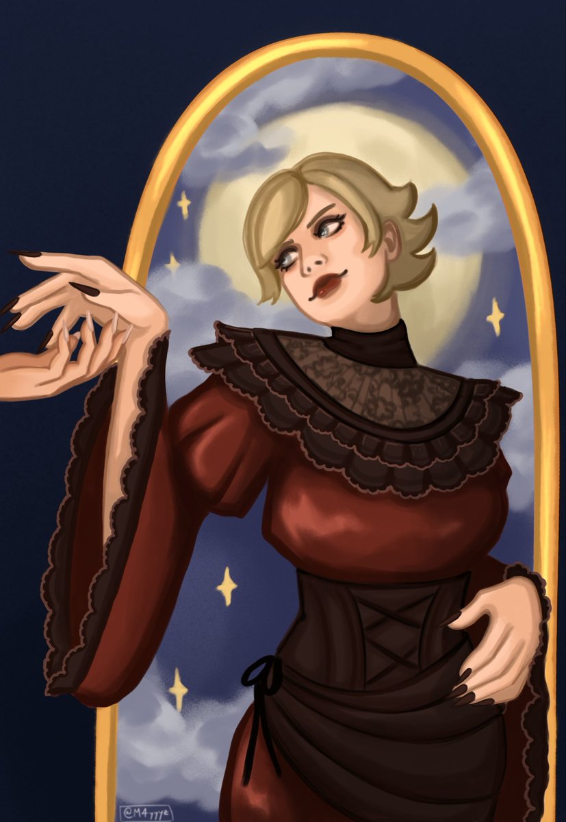 m4yyyz's tweet photo. Vampire Sherry for the spooky season~ (will work on Jake next) #ResidentEvil #SherryBirkin #Shake https://t.co/tPB1aHyly4