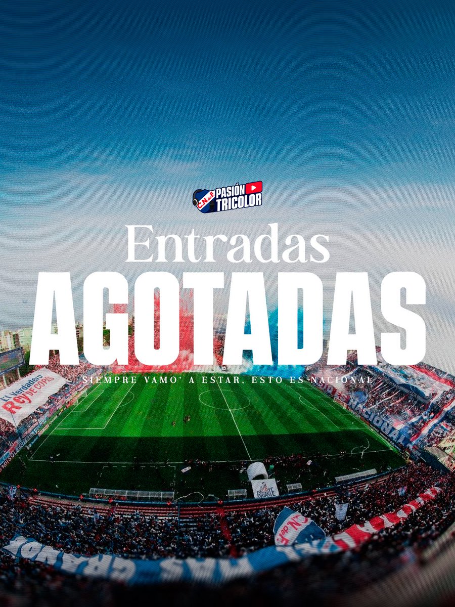 PasionTricolor1's tweet photo. ESTO ES NACIONAL💪

🎟️Entradas AGOTADAS para enfrentar a Mvd City Torque hoy a las 18:00hs

En las buenas y en las malas siempre vamos a estar, unidos a LO NACIONAL🔵⚪️🔴 https://t.co/8W9xN7ziRx