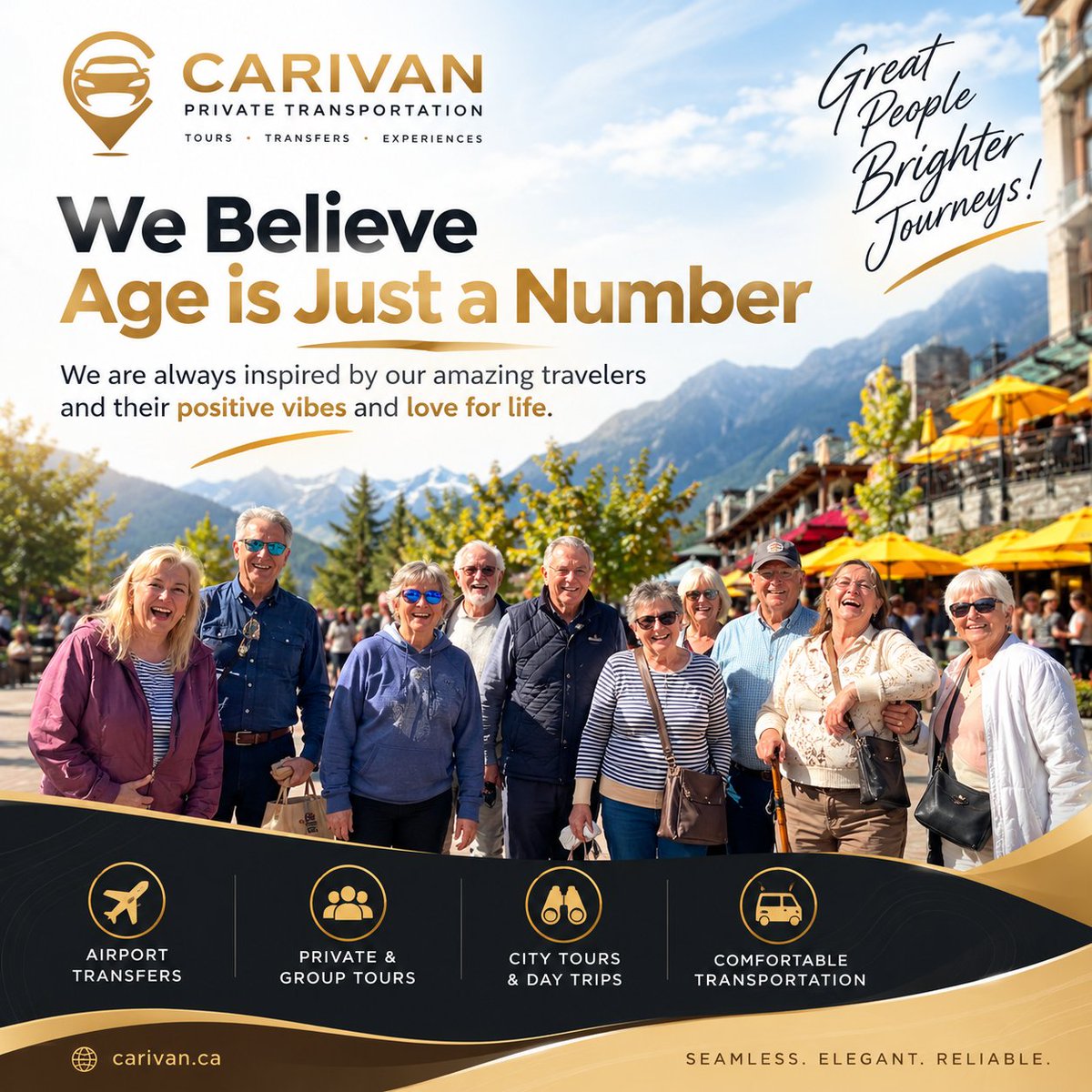 carivan_ca's tweet photo. Age is just a number. Great energy has no age. 💛
Our travelers keep reminding us that the best journeys are about laughter, discovery, and enjoying every moment.
Great people. Brighter journeys.
CariVan — Seamless. Elegant. Reliable.
#CariVan #Vancouver #ExploreBC https://t.co/KaNMni7bM1