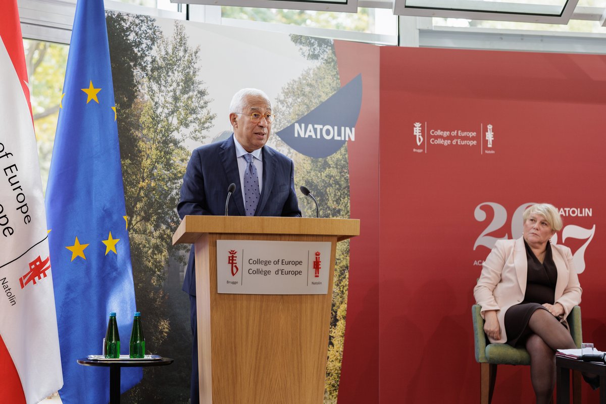 coenatolin's tweet photo. “You will learn far more here than European integration or security studies. Natolin teaches you to think beyond disciplinary boundaries because Europe itself cannot be understood through a single discipline.”

António Costa, President of the European Council, @eucopresident officially opened the 2026/2027 academic year at the College of Europe in Natolin!

Learn more & read the full speech on: https://t.co/pSCXT4FY3R