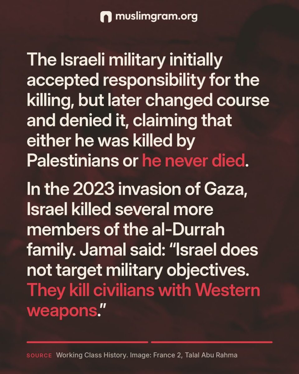 MuslimGram's tweet photo. #MuhammadAlDurrah #Palestine #Gaza #NeverForget #muslimgram https://t.co/XizCQuzge7