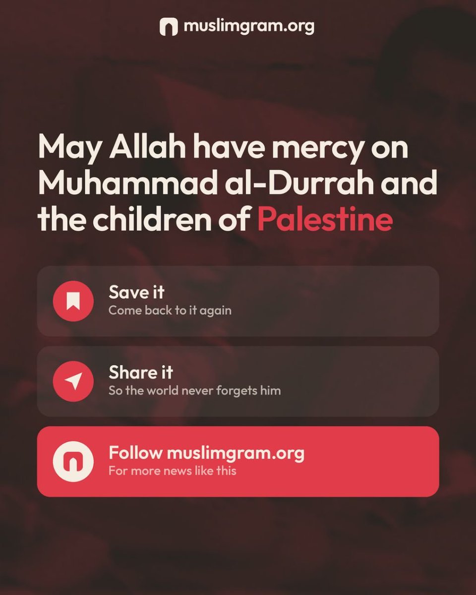 MuslimGram's tweet photo. #MuhammadAlDurrah #Palestine #Gaza #NeverForget #muslimgram https://t.co/XizCQuzge7
