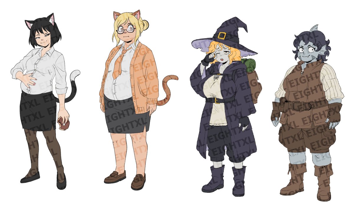 EightXL's tweet photo. Did 12 character designs over on my server and these 4 are left!

100USD each, first come first serve, ty! https://t.co/QMfABBAG9F