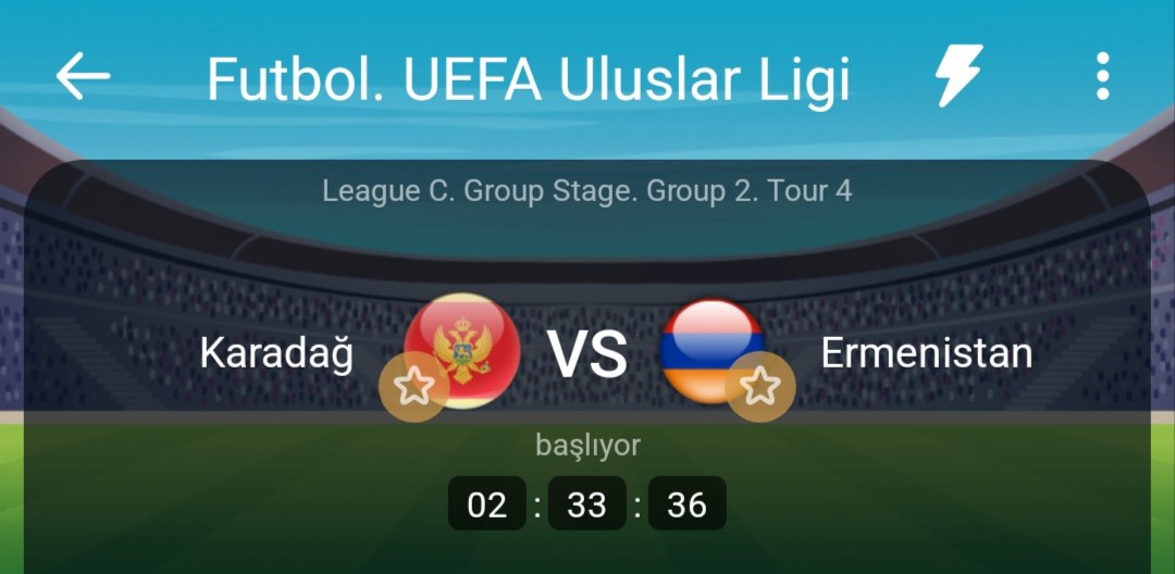 ProTipsster's tweet photo. ⚽ Karadağ - Ermenistan 

Bu maça tekli olarak 3 ayrı tercih aldım.

Karadağ kazanır 1.44 oran
Karadağ kazanır ve 1.5 üst 1.66 oran
Karadağ takım golü 1.5 üst 1.51 oran 

Herkese iyi şanslar. https://t.co/V3138uYANe