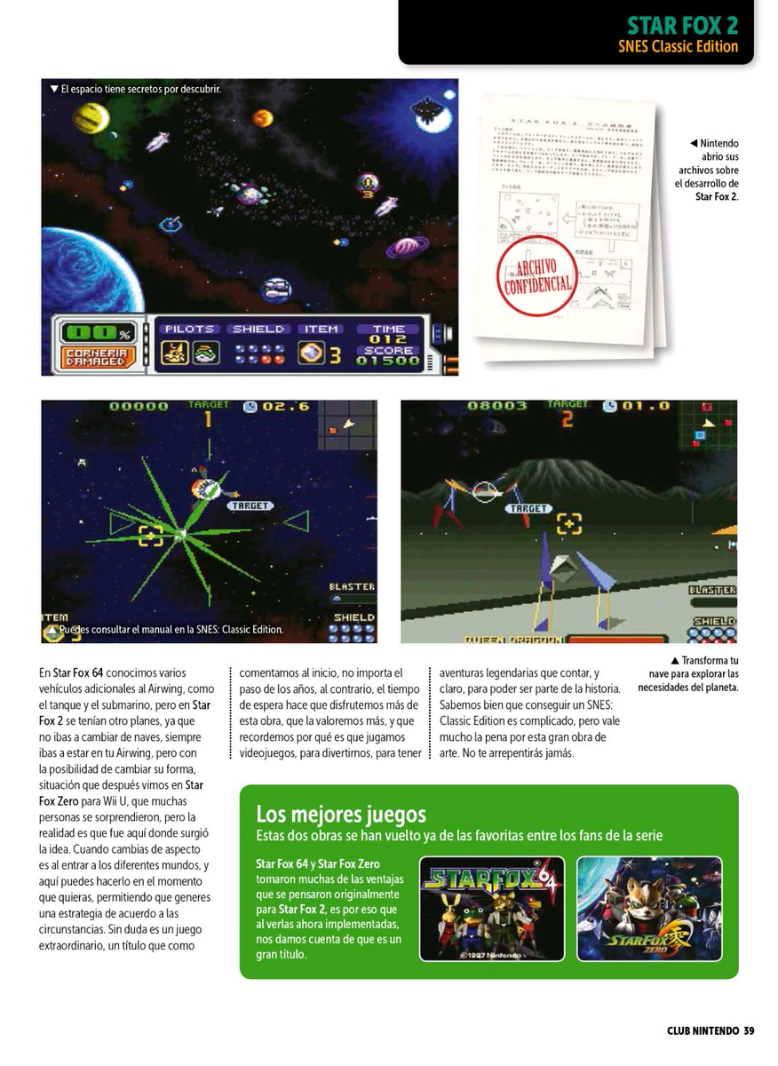 AndrossSF0's tweet photo. Star Fox 2 featured in Club Nintendo (Chile) Year 26 Issue 11.
#starfox #starfox2 #snes #supernintendo #Nintendo https://t.co/99FTEBQuVy