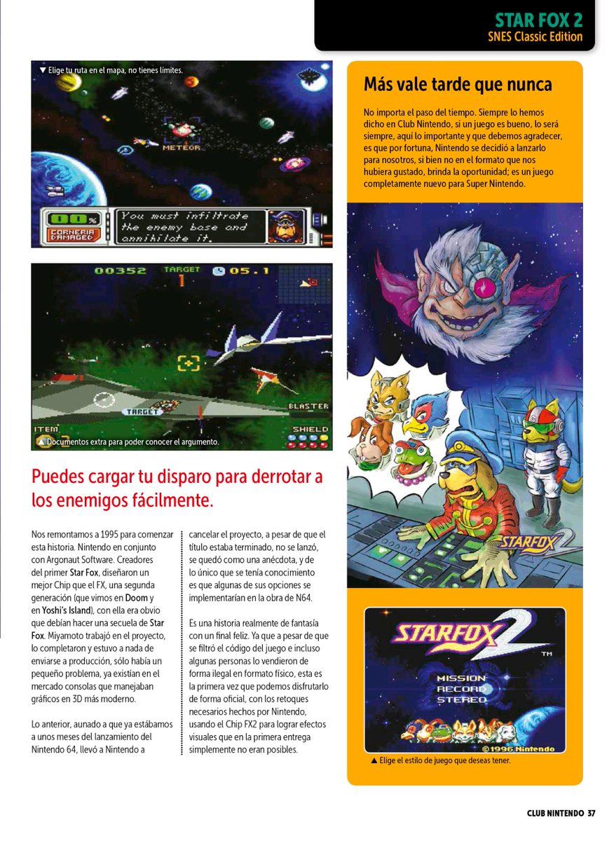 AndrossSF0's tweet photo. Star Fox 2 featured in Club Nintendo (Chile) Year 26 Issue 11.
#starfox #starfox2 #snes #supernintendo #Nintendo https://t.co/99FTEBQuVy