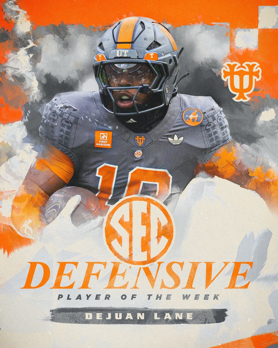 Vol_Football's tweet photo. weekly @SEC honors x3

Offensive POTW » DeSean Bishop
Defensive POTW » Dejuan Lane
Special Teams POTW » Jackson Ross

read more → https://t.co/SsMjhzsOG9

#GBO🍊 https://t.co/3fnPN9BKp4