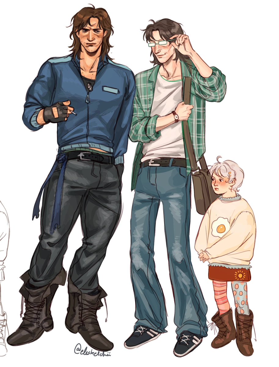 elesketchii's tweet photo. might be ooc but idgaffff 😇 wanted 2 draw them in casual wear…hashtag healing #mgs https://t.co/WT0pYDNJqP
