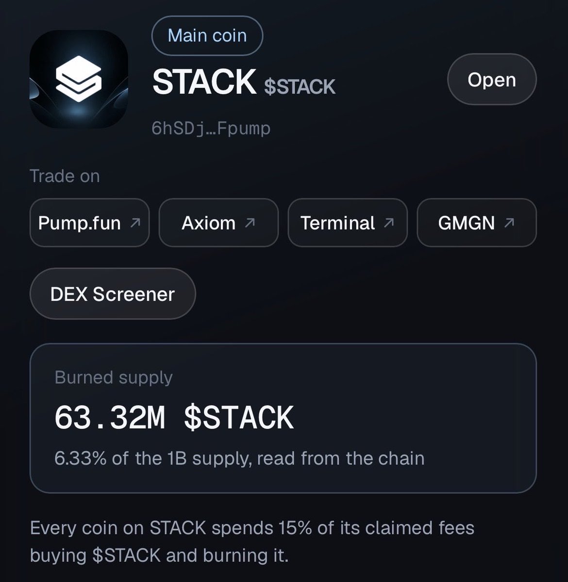 trystackfun's tweet photo. Here is the escrow wallet that has burnt 6.33% supply so far and is still going. 

Tt4XuJD193CgvvUycD7MpHQVBGfXdAqXtBWz8jGDxMH

If you do not know how to read solscan give the wallet to grok and have it to an analysis of our claims.

We do not have control over this wallet so it will continue to do buybacks and burns until there are no more rewards left in it.