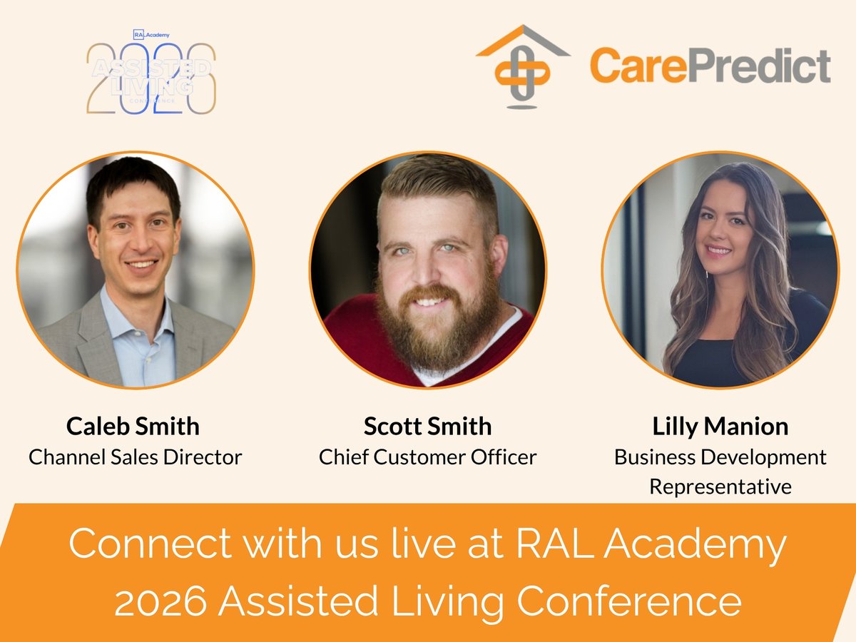 CarePredict's tweet photo. Glendale bound! CarePredict is exhibiting at the @RALAcademy Conference (Oct 15–17).
Connect with Caleb, Lilly and Scott to see how ambient safety &amp; predictive health insights help residents stay independent and in the community up to 67% longer!
#RALAcademy #CarePredict https://t.co/5fyyfAB80n