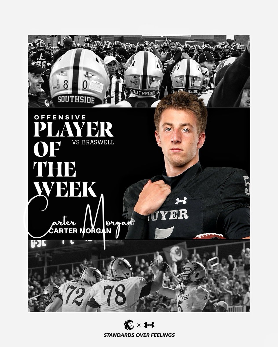 DentonGuyer_FB's tweet photo. 𝐏𝐥𝐚𝐲𝐞𝐫𝐬 𝐨𝐟 𝐭𝐡𝐞 𝐖𝐞𝐞𝐤: 𝐁𝐫𝐚𝐬𝐰𝐞𝐥𝐥

◼️Offensive » Carter Morgan
◼️Defensive » Zane Rowe
◼️Special Teams » Garrett Wright  

#Southside | #DifferentBreed https://t.co/MAtbHUZ76y