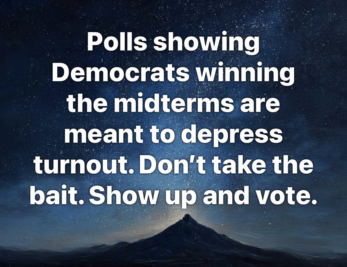 atensnut's tweet photo. Same polls that predicted wins for Hillary and Kamala.  

Most Republicans work and don’t have time to bother with fake polls.  

Just go VOTE! https://t.co/u1YVv7n3af