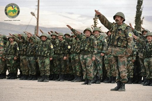 socialistassad's tweet photo. Volunteers in the Baath Brigades, a component of the Syrian Arab Army’s Fifth Assault Corps, 2017 https://t.co/AG4W6z9rNV