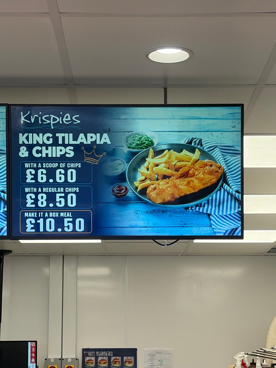 KFELtd's tweet photo. While visiting customers in Devon, Nikki stopped by Krispies in Exeter to see what the fuss is over this new King Tilapia! 🐟  

He was impressed, describing it as a meatier version of cod &amp; feels shops in areas where customers are conscious of price, King Tilapia is worth a try. https://t.co/x4HJgtA63L
