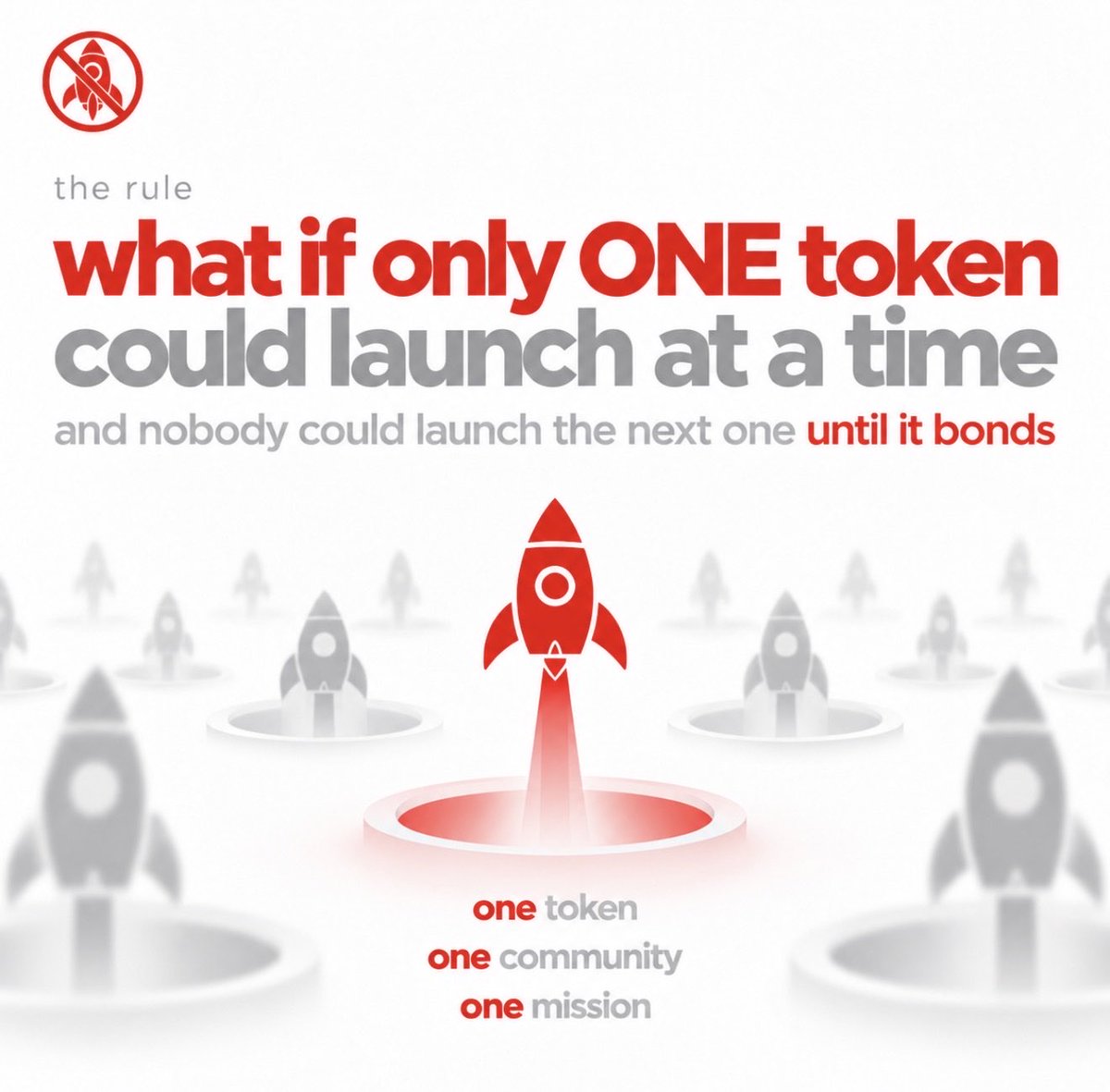 DontLaunchFun's tweet photo. what if only ONE token could launch at a time

and nobody could launch the next one until it bonds https://t.co/gYBxfR99T8