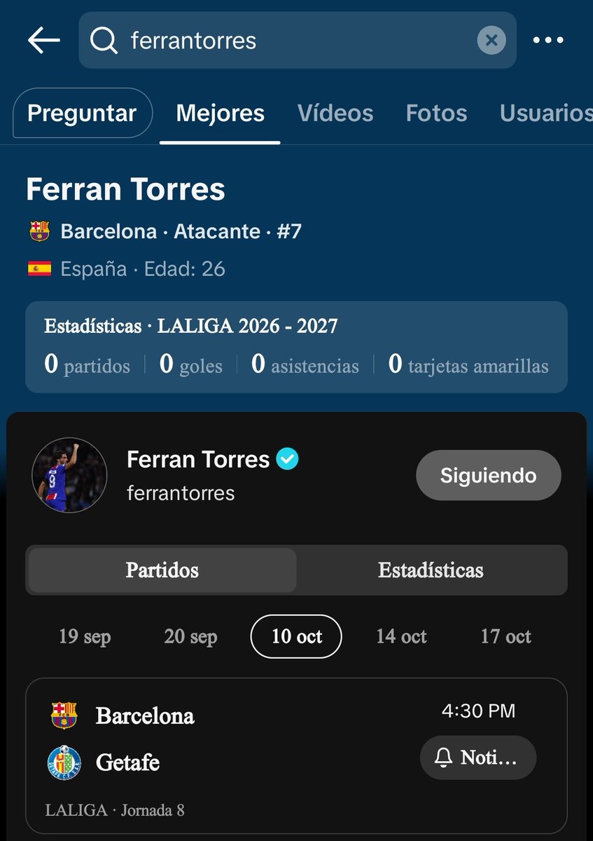Darius_1011's tweet photo. EL PUTO TIK TOK YA PODRÍA UBICARSE UN POCO Y ACTUALIZAR EL EQUIPO DE FERRAN CUANDO LO BUSCAS QUE SALE TODAVÍA QUE ES DEL BARÇA Y ME DA DEPRESIÓN JODER #Ferran https://t.co/At8DOdPieJ