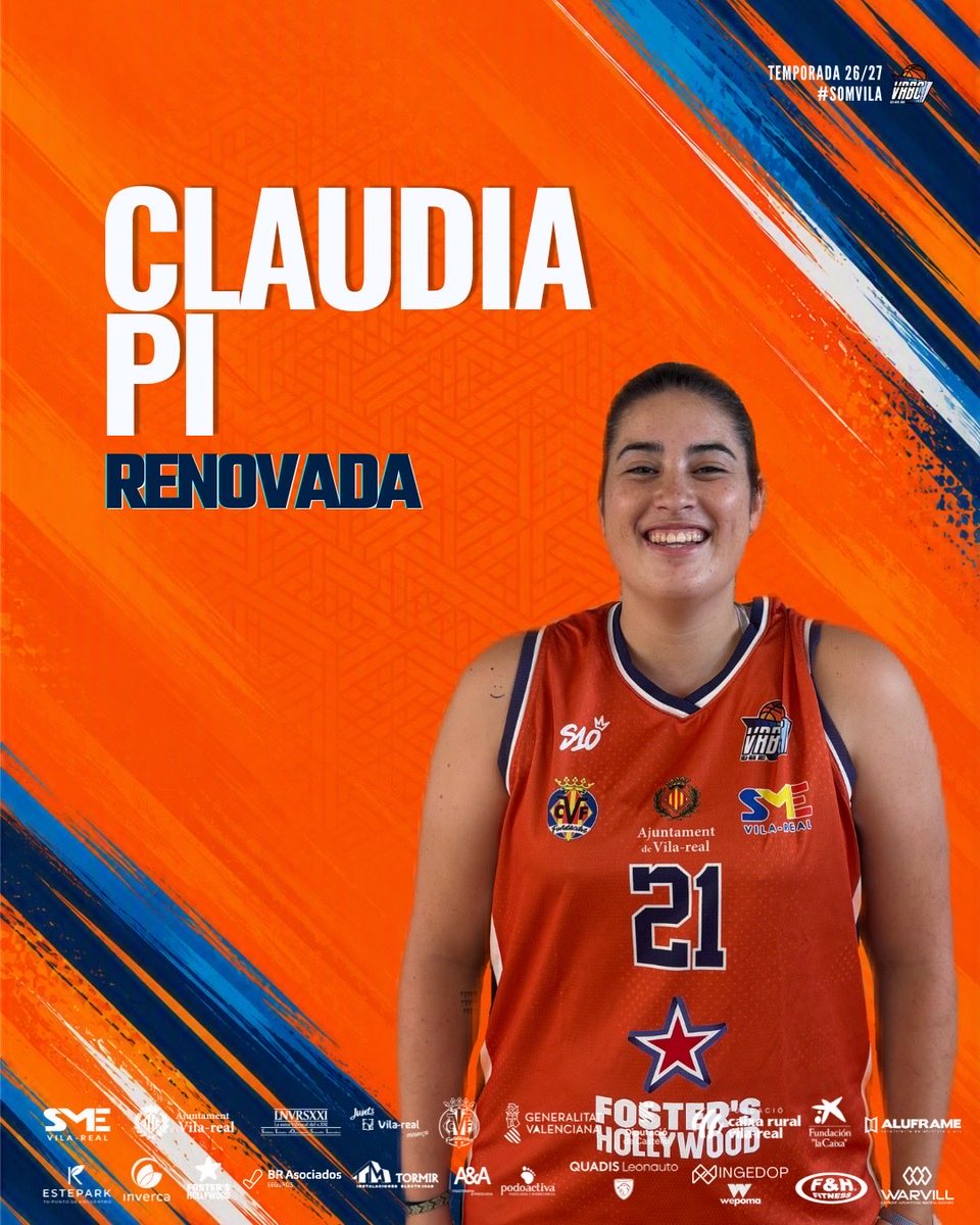 VilarealBC's tweet photo. 🧡💙 UNA TEMPORADA MÉS! 🏀✨
Hi ha jugadores que deixen emprempta, i Claudia Pi es una d’elles🫂
Un any més el taronja i el blau continuen sent casa seua! 🧡💙
#SomVila💪🏀🧡💙
@ajvila @SMEVILAREAL #EndavantEsports #JuntsSomMésForts #CsEscenarioDeportivo https://t.co/oq7cnltepJ