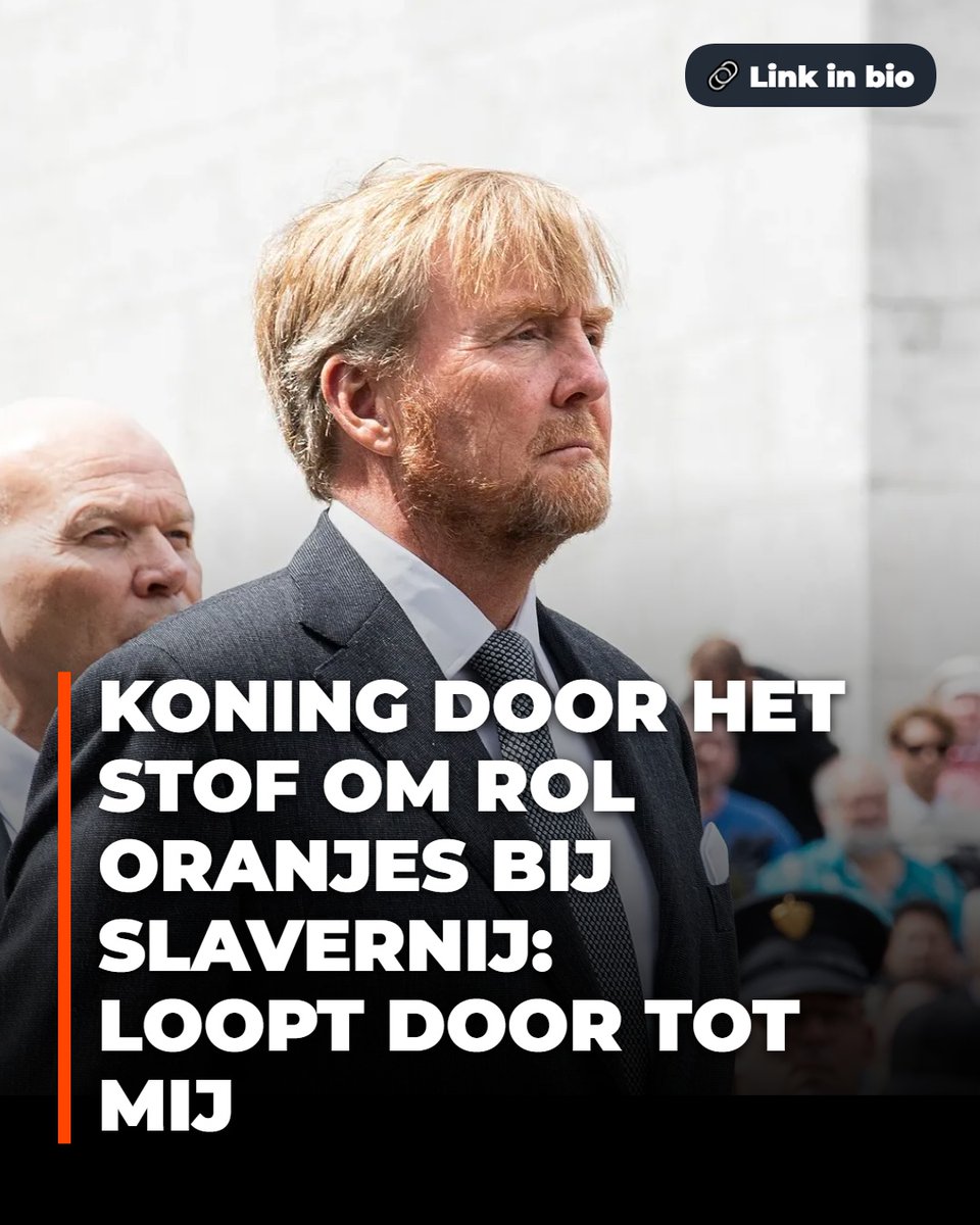 Nieuwsfront's tweet photo. "Stadhouders en koningen steunden slavernij actief" - eigen onderzoek van Willem-Alexander laat geen ruimte voor twijfel meer 😮 Wat vind jij van deze erkenning? Lees meer via de #linkinbio https://t.co/D1oxiDKaeI