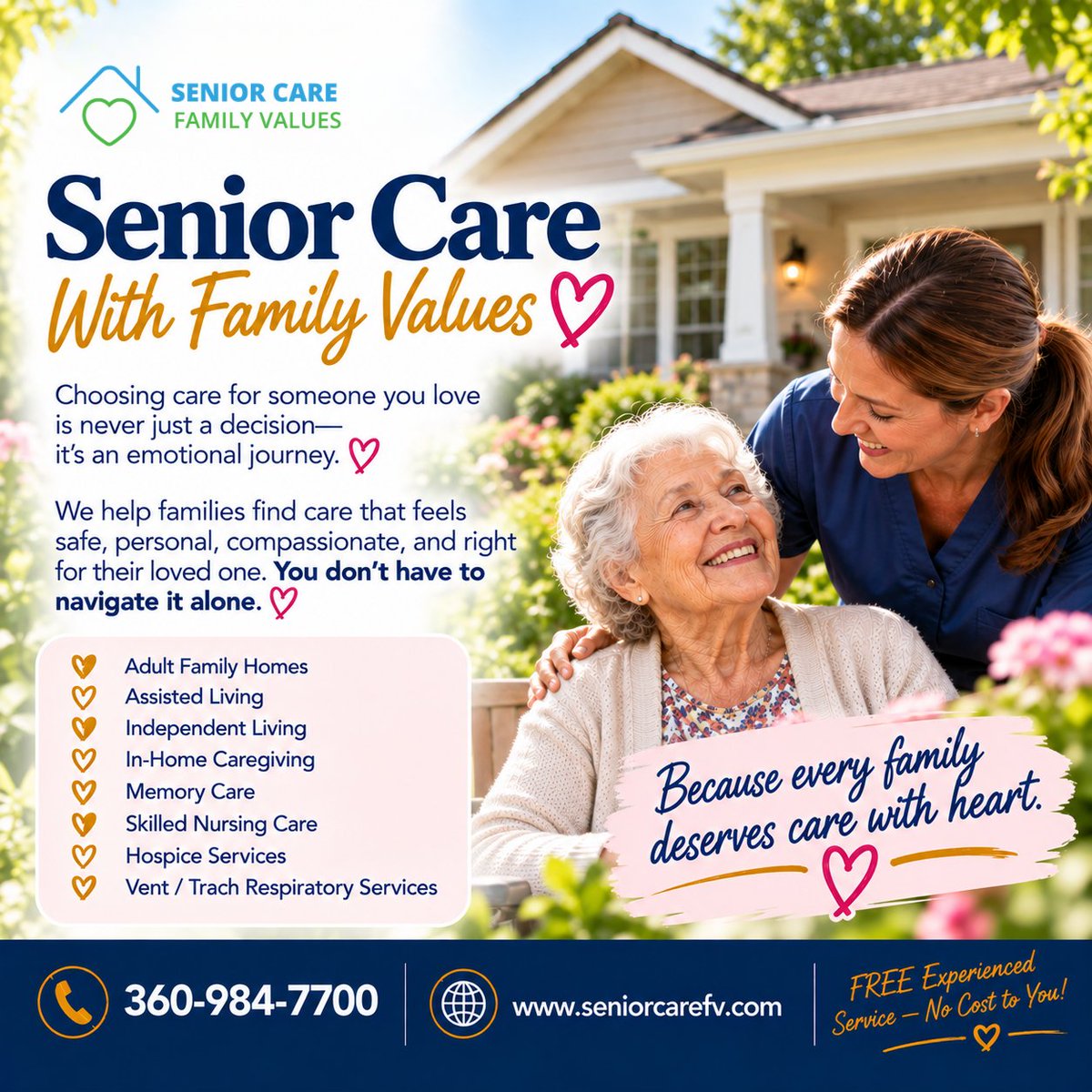 SeniorCareValue's tweet photo. 💙 Senior Care With Family Values 💙

Choosing care for someone you love is never just a decision—it’s an emotional journey. ❤️

At Senior Care with Family Values, we help families find care that feels safe, personal, compassionate, and right for their loved one. 

#SeniorCareFV https://t.co/75VWl1JFyi