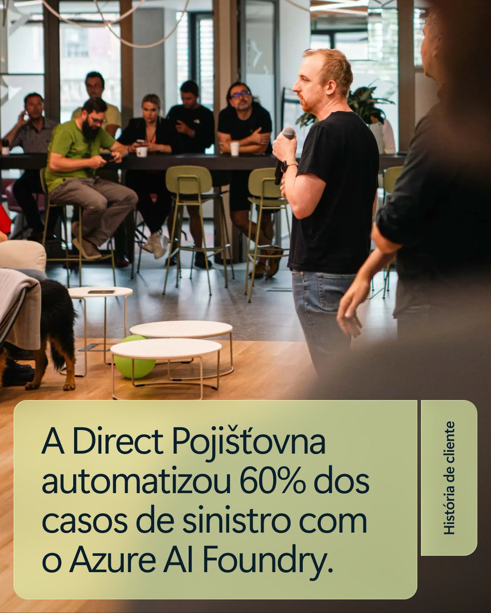 PTMicrosoft's tweet photo. A equipa de sinistros da Direct Pojišťovna estava sobrecarregada com trabalho manual repetitivo. 

Saiba como a empresa automatizou os processos de sinistros relativos a para-brisas com o Azure AI Foundry e com o Azure Document Intelligence: https://t.co/2CdSqwdZjz https://t.co/hLjRJWO47z
