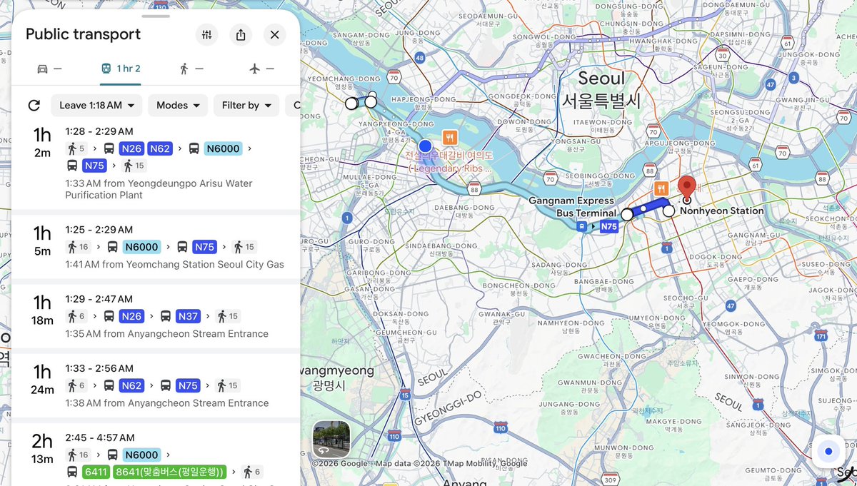 AlexTerego79's tweet photo. I usually rely on Google Maps for basic indication of my ETA to the next destination. I was very surprised to see that Google Maps was only offering me public transport information and literally couldn’t build a driving route.. and then It all became clear… I’m impressed with South Korea’s security policies, and a bit baffled by the fact that google chose not to put any servers in South Korea to get the data…