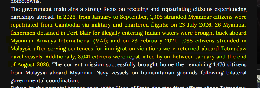 sheehanj920's tweet photo. the Myanmar regime itself has shared new figures, also noting 1905 individuals returned from Cambodia &amp; 26 from India: https://t.co/qdR8SzgYTh

8041 individuals noted returned from Malaysia from January-August via air (+ the 1476 now returned by sea): https://t.co/h2neLNl7s2