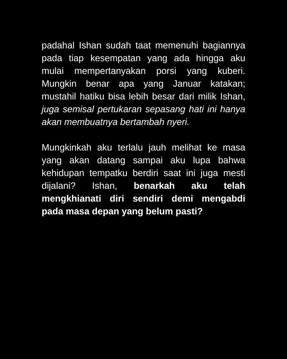 PenantiSunu's tweet photo. ️️ ️
Berikan aku satu lagi kesempatan; kupastikan kamu tidak akan kembali pada rumah yang perlahan menelanmu, Ishan.
️️ ️ https://t.co/mvy21B2LLc