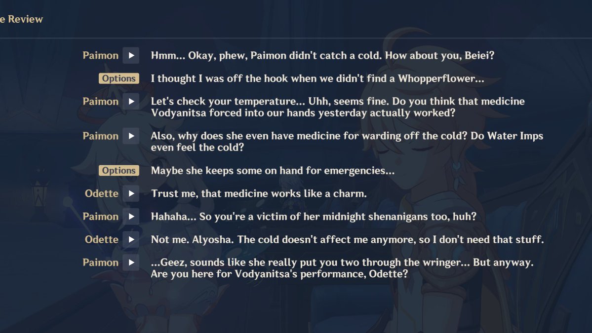 syntaxtic's tweet photo. #genshin i swear during 7.0 it didn't feel like alyosha was /that/ intertwined w/ odette and vodyanitsa but whatever vision came to the writers between then and now is delicious these three are the cutest thing ever https://t.co/LYWv9Zf69C