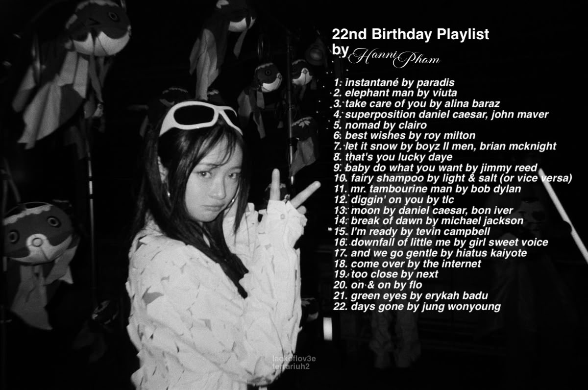 terrariuh2's tweet photo. here’s all the songs from hannis 22nd birthday playlist! (i’m sure this will be fact checked later but i tried my best!) https://t.co/gCTV1blH80